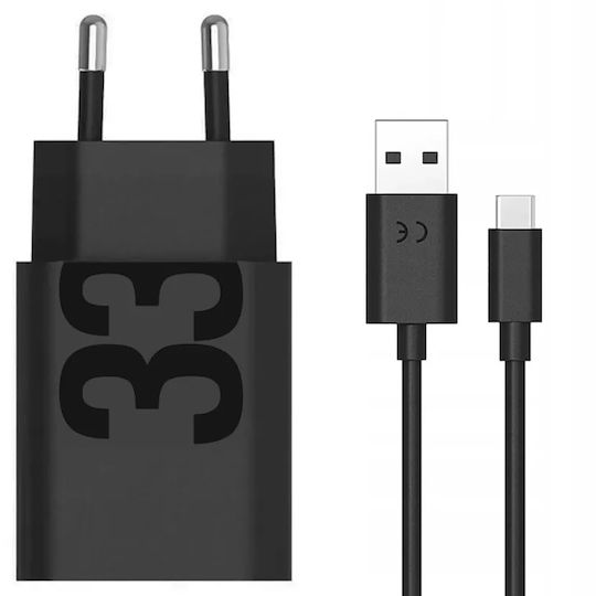 Motorola Charger with USB-A Port and Cable USB-C 33W Power Delivery Blacks (Turbopower)