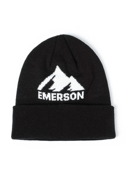 Beanie Unisex Σκούφος με Rib Πλέξη σε Μαύρο χρώμα