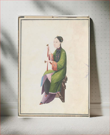 Aquarellgemälde Musiker spielt Bo Chinesisch 80x120