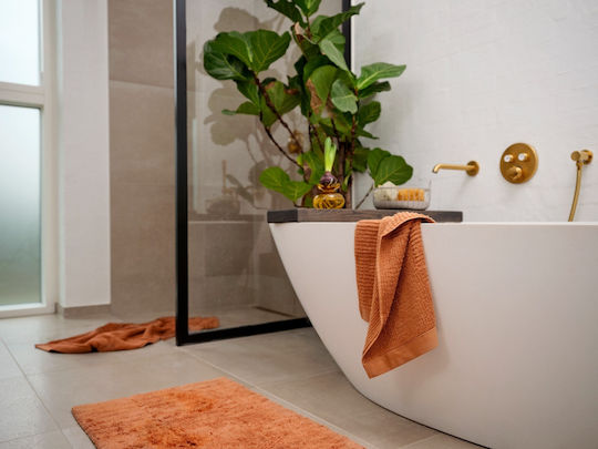 Zone Denmark Πατάκι Μπάνιου Βαμβακερό Tiles Mandarine 80x50εκ.