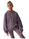 Kinder-Sweatshirt mit Kapuze und Taschen Lila