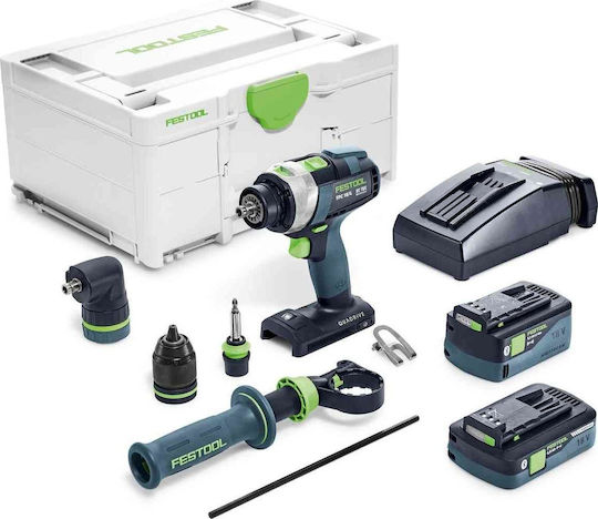 Festool TPC 18/4 5.2/4.0 I-Set Percussive Drill Driver Battery Brushless 18V 1x5.2Ah & 1x4Ah