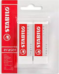 Stabilo Eraser for Pencil and Pen 2pcs White