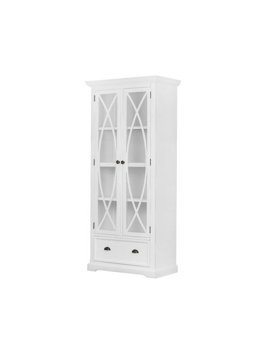 Artekko Credenzas Display Cabinet Buffet Acacia Wood MDF White Wood