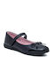 Kids Patent Leather Ballerinas with Hoop & Loop Closure Black