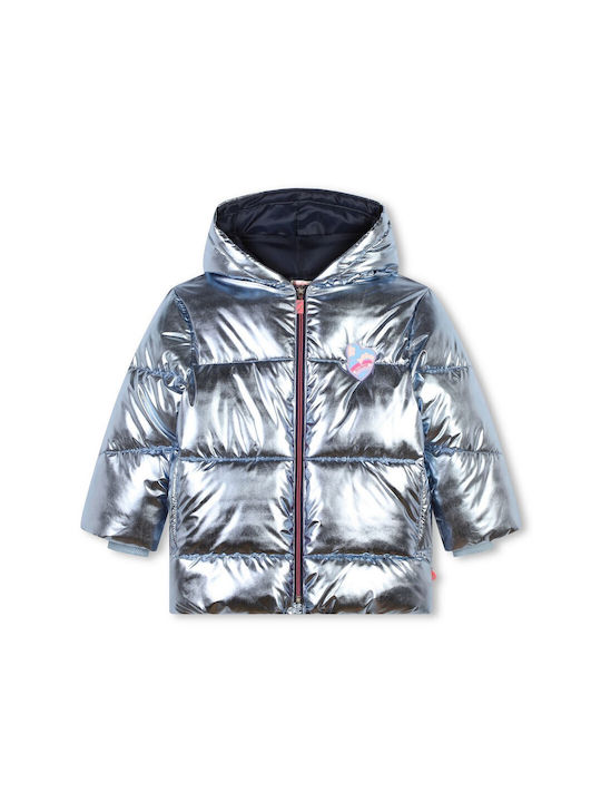 Billieblush Kids Quilted Jacket Metallic Blue