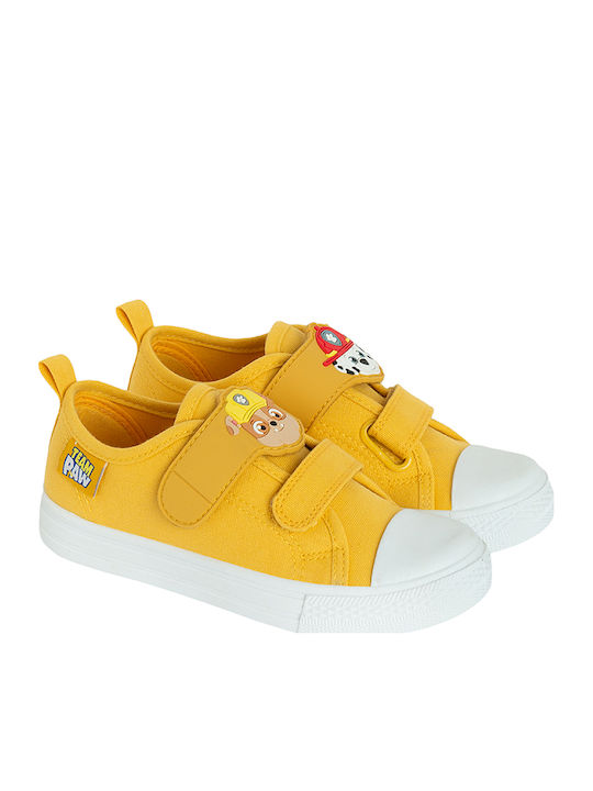 Paw Patrol Παιδικά Sneakers με Σκρατς Κίτρινα