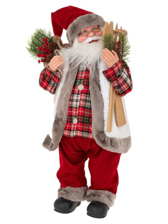 Red Plaid Fabric Santa Claus 50cm