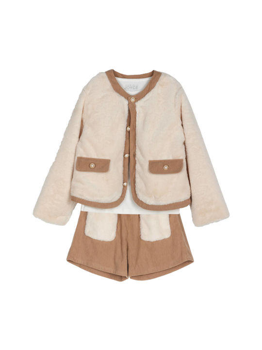 Joyce Kids Set with Shorts Winter 2pcs Off White