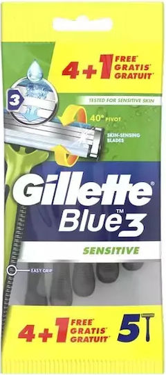 Gillette Бръсначки за еднократна употреба с 3 остриета и лубрикантна лента за чувствителна кожа 5бр