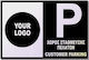 Semn Autoadeziv Rectangular Material Reflectorizant Mactac Alb Logo-ul Tău "Parcare Clienți" 20x30 cm Aluminiu Negru 0,80mm No704