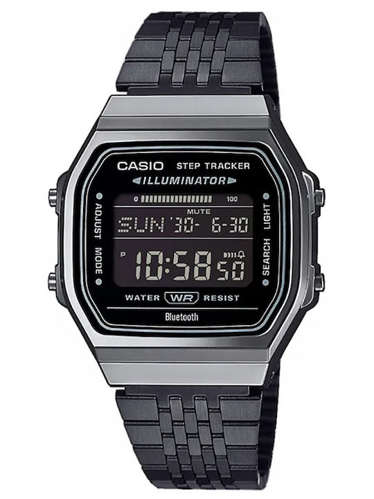 Casio Ceas Digital Pentru Bărbați Cronograf Cu Baterie Și Brățară Din Metal Neagră