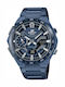 Casio Edifice Analog/Digital Herrenuhr Chronograph Solar mit Blau Metallarmband