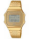 Casio Digital Herrenuhr 38mm Chronograph Batterie mit Gold Metallarmband