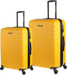 CAT Travel Suitcases Hard Yellow with 4 Wheels Set of 2pcs