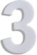 House Number Sticker ''No.3'' 73 X 50 mm White ...