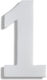 House Number Sticker ''no1'' 73 X 50 Mm White M...
