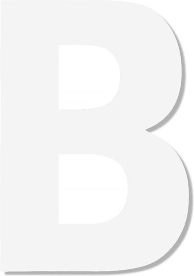 Letter "b" White Sticker 120mm Plastic Darvin One Two Three Done