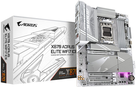Gigabyte X870 Aorus Elite WIFI7 ICE Mainboard ATX mit AMD AM5 Sockel