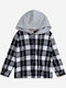Kids Checked Shirt Long Sleeve Black, Ecru, Grey Melange