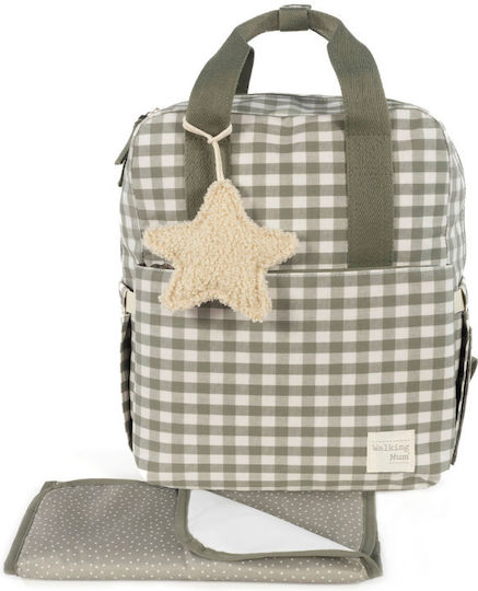 Walking Mum Backpack Diaper Bag Caetana Green 28x37x12cm