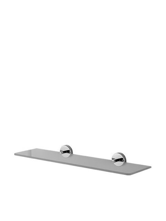 Shelf Wall Mounted Bathroom Shelf Glass 50x12x8cm Silver