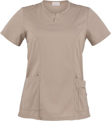 Giblor's Chef Blouse Cotton Made Female Beige w...