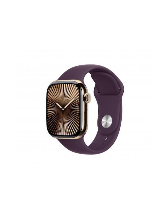 Curea din silicon Thd compatibilă cu Apple Watch 42 mm Seria 10 Apple Watch SE 40 mm S M Roșu Prună