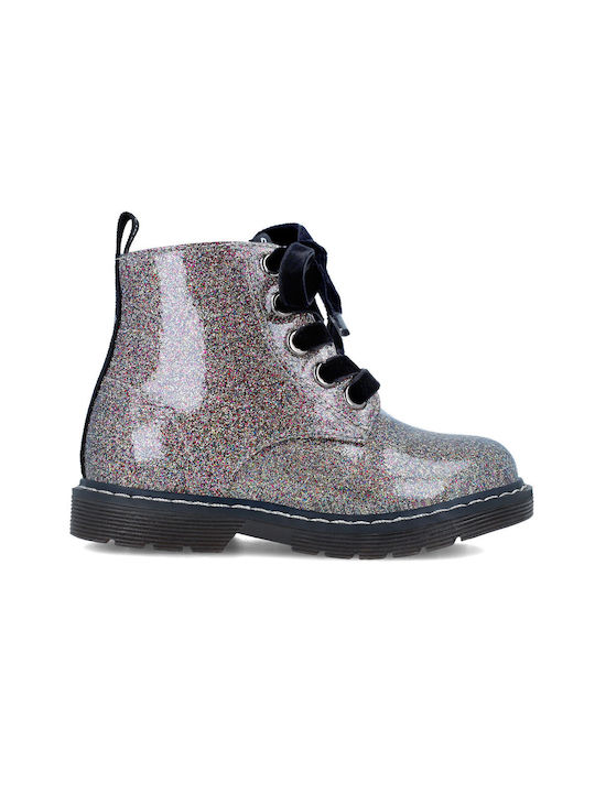 Garvalin Kids Patent Leather Boots Silver