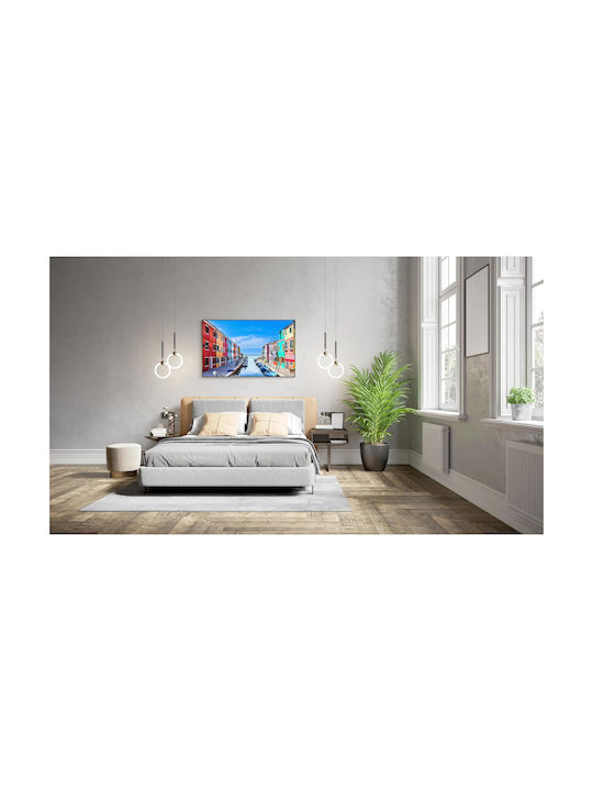 Gemälde Bunte Ufergebäude 120x80