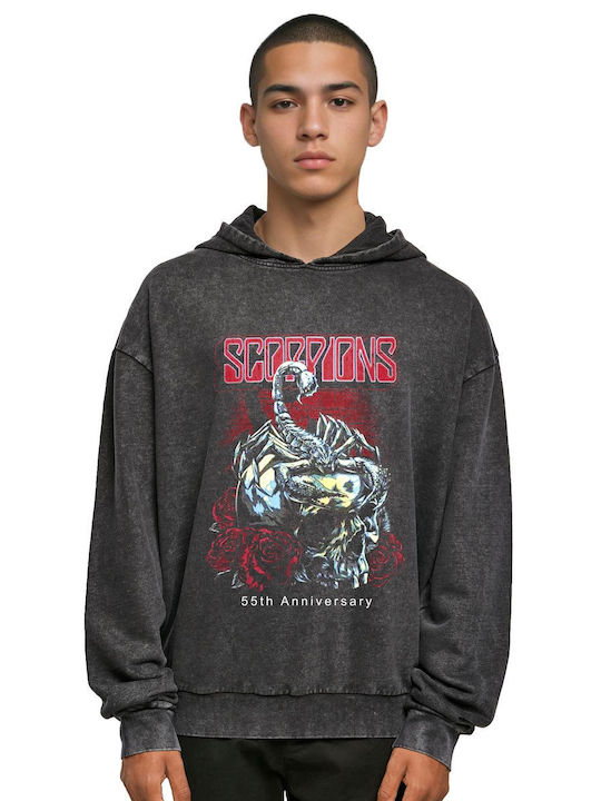 Übergroßer Hoodie Skorpione 2 Popkultur Schwarz