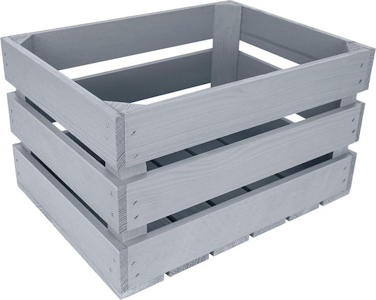 Креатив Деко Дървен Сандък Сив 40 X 30 X 23 См Натурална Дървена Кутия Перфектно Съхранение Подарък Декорация Направи Си Сам Документи Инструменти Играчки