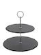 Zaros Plastic Tiered Appetizer Stand 2 Tiers Black Diameter 23cm P20xM23cm