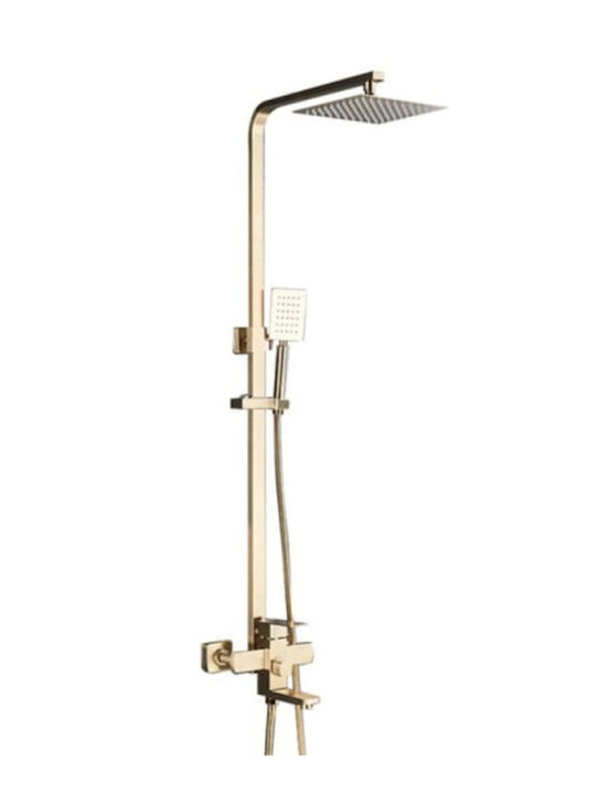 DFDS2PMBM Shower Column with Mixer Gold