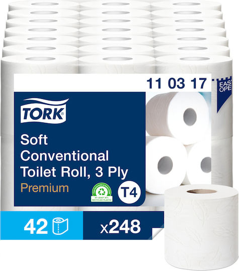Tork Soft Conventional Premium Тоалетна Хартия 6 Рола 3 Пластове 7 Опаковки