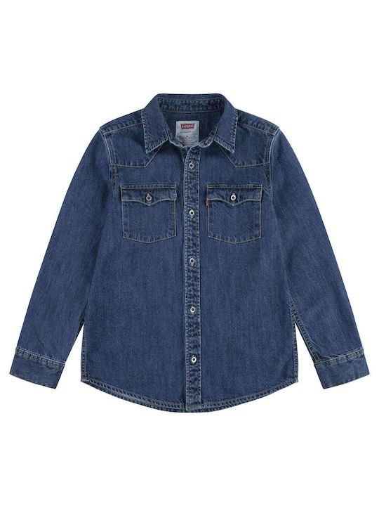 Levi's Παιδικό Πουκάμισο Denim Blau Barstow Western