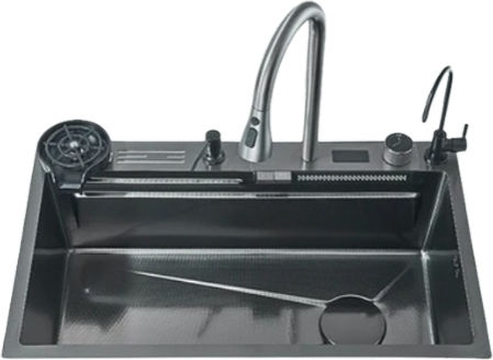 Drop-In Мивка Inox със смесител Ш75xД45см Черен