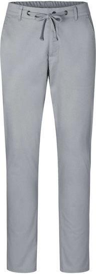 Pantaloni Chef Bărbați Talie Elastică Șnur Gri Sintetic Chino Stretch Modern