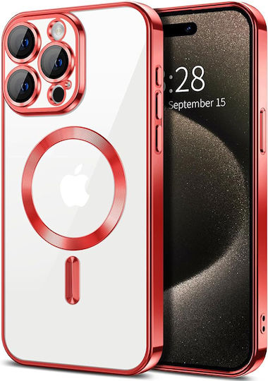 Techsuit Luxury Crystal MagSafe Umschlag Rückseite Silikon Rot (iPhone 17 Pro Max / iPhone 17 Pro / iPhone 16 Pro Max)