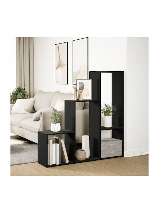 Βιβλιοθήκη Μαύρο 123x29x123εκ.