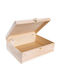 Creative Deco Xl Large Wooden Box Lock Lid Decoration 40 X 30 X 14 Cm + 1 Cm Without Handles Wooden Chest Documents Toys Tools Raw Unfinished