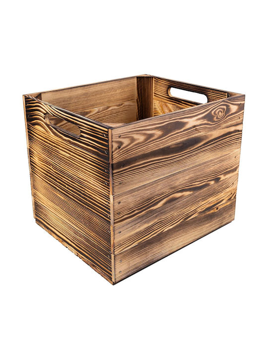 Creative Deco Wooden Burned Box Suitable Kallax Shelves 33x37x33cm Box Handles Natural Organizer Box Diy Gift Decoration Documents Tools Toys