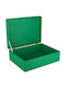 Creative Deco Xl Green Large Wooden Storage Box Lid 40 X 30 X 14 Cm + 1 Cm Without Handles Decorative Chest Perfect Documents Memorabilia Toys Tools