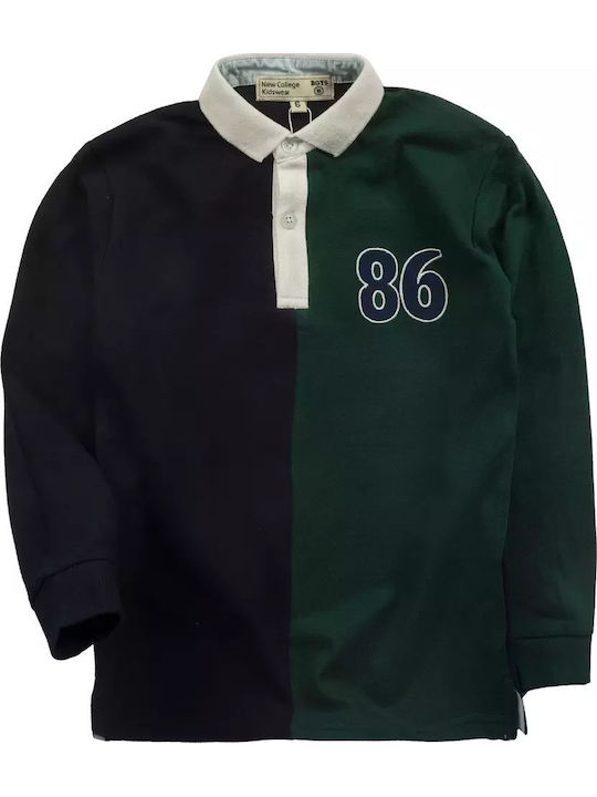 New College Παιδικό Polo Μακρυμάνικο Πράσινο