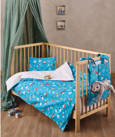 Kentia Comet Baby Sheets Set Crib Cotton Comet Blue 120x170cm 3pcs
