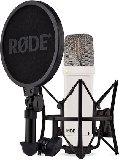 Rode NT-1 Signature Series Condenser Microphone Shock Mounted for Vocals in White Color