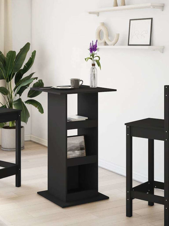 Square Bar Table Wooden Black 60x60x102cm
