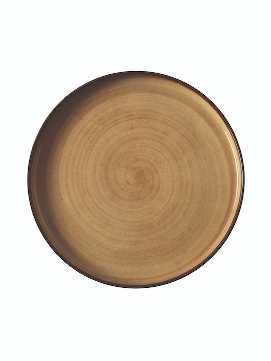 GTSA Plate Shallow made of Porcelain Brown with Diameter 21cm