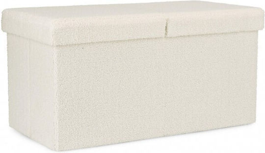 Joris Fabric Upholstered Bench Stool White 76x38x38cm