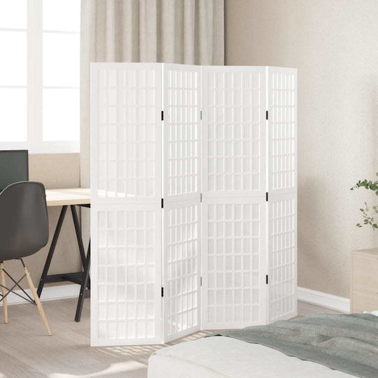vidaXL Dekorativer Raumteiler Hölzernes mit 4 Paneelen 140x160cm